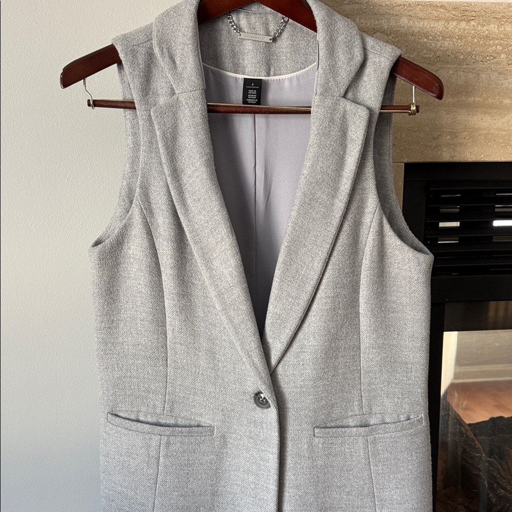 Gray Sleeveless Blazer Vest from WHBM